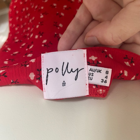 Princess Polly Red Floral Slip Dress Size 4 - Picture 10 of 10